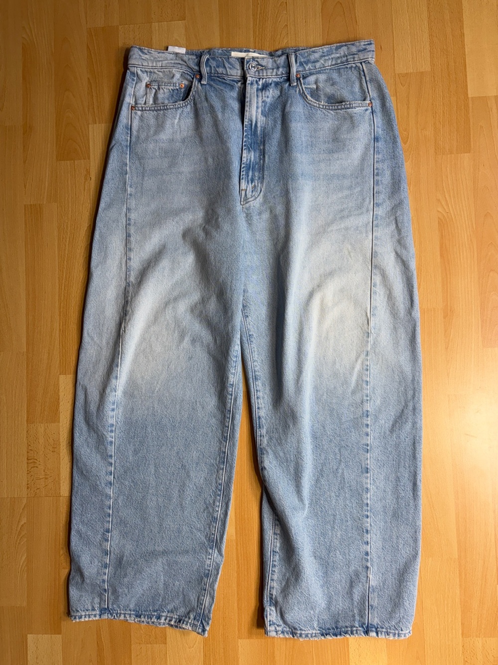 MOTHER Superior The Full Pipe Flood in Back Pedal Bowed Barrel Leg Jeans 33 - Picture 8 of 16
